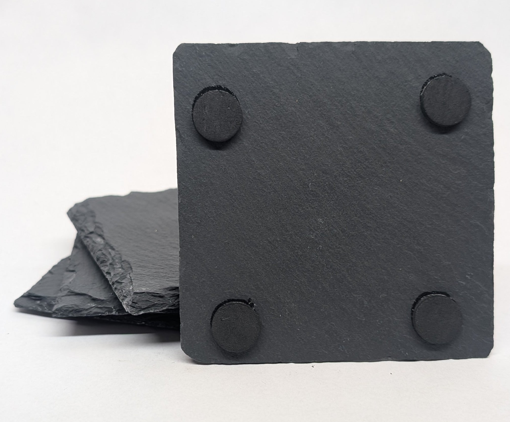 Elegant Square Slate Drink Coasters (Set of 4)