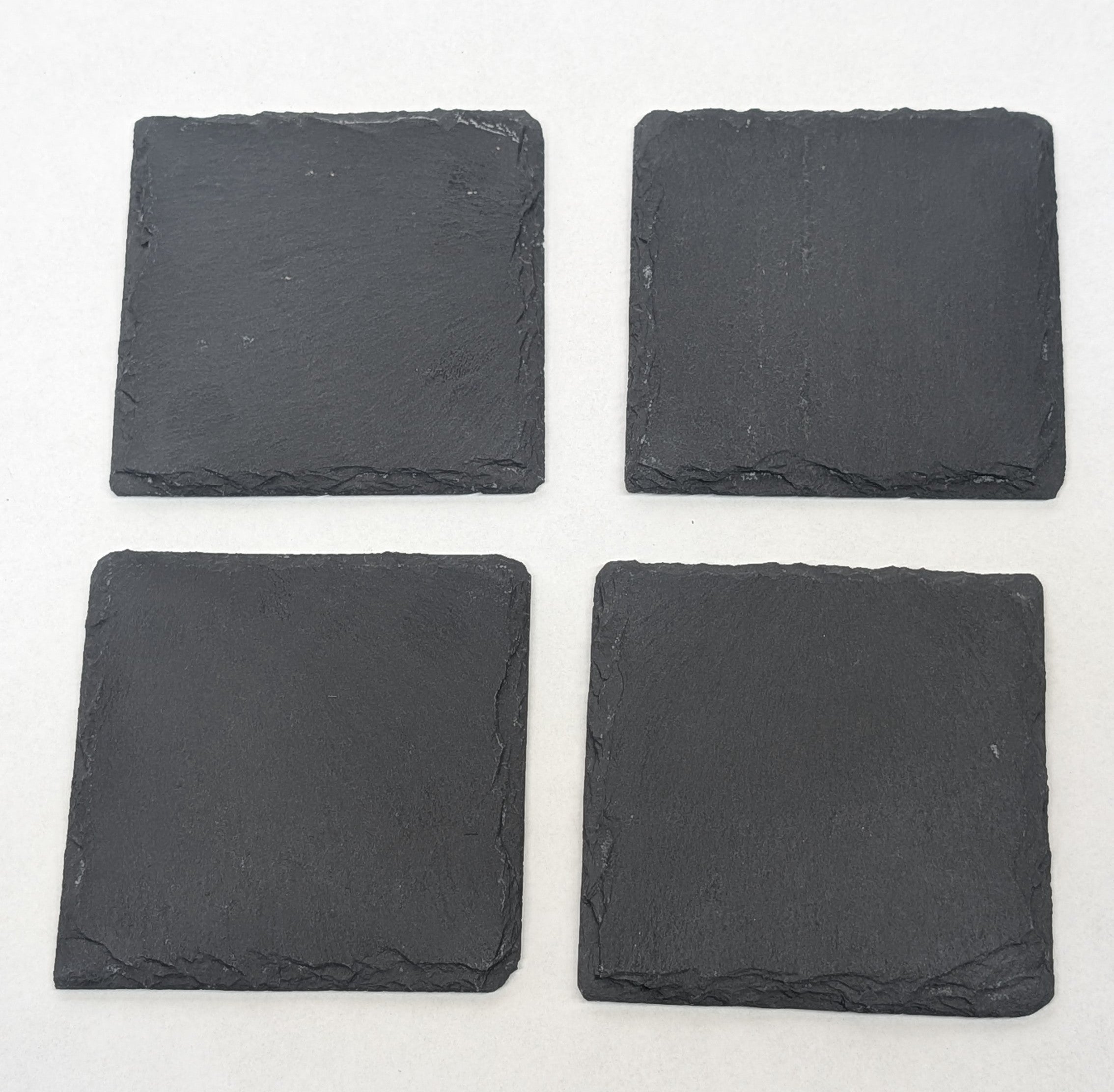 Elegant Square Slate Drink Coasters (Set of 4)