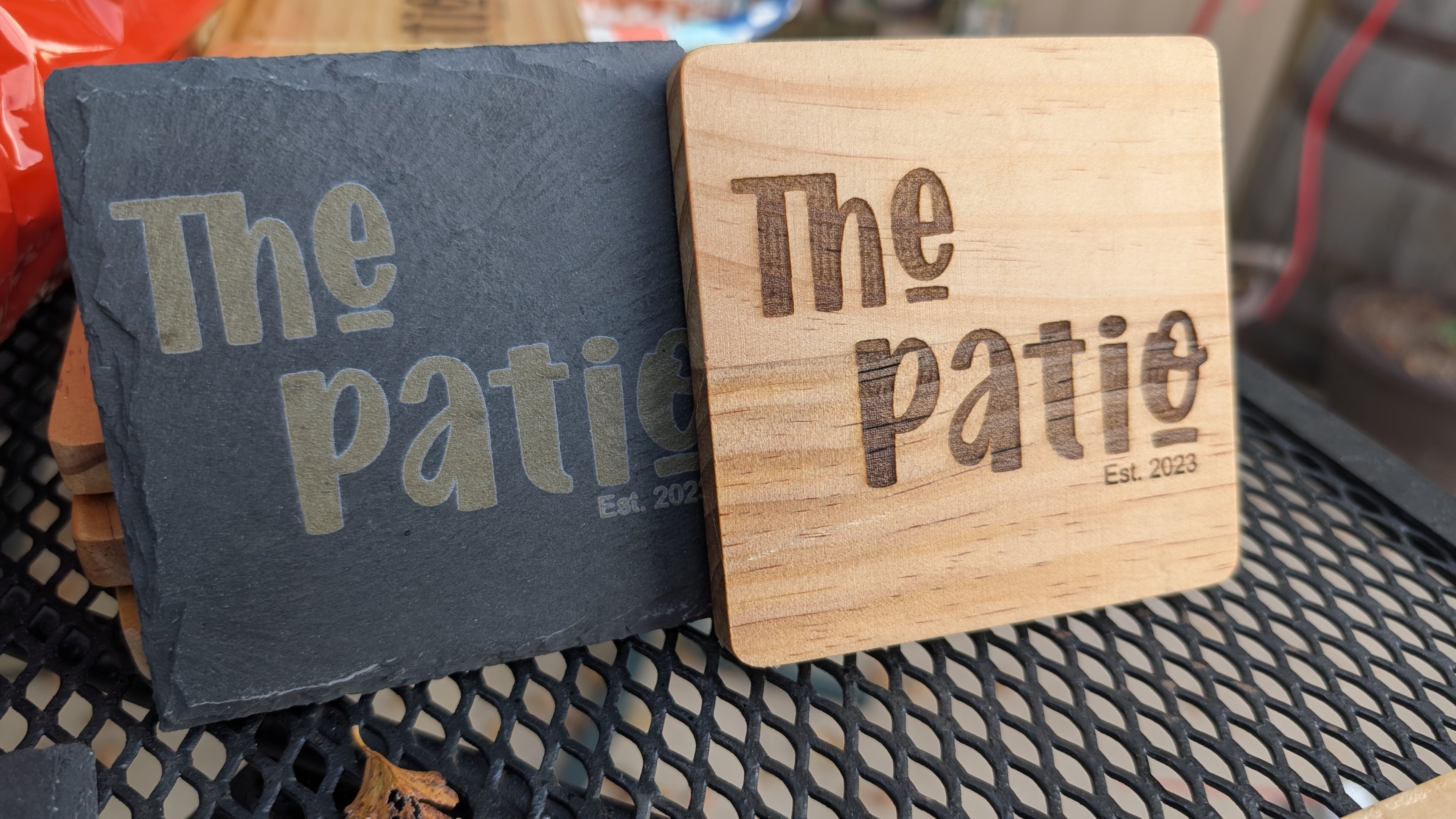 Personalized wooden drink coaster