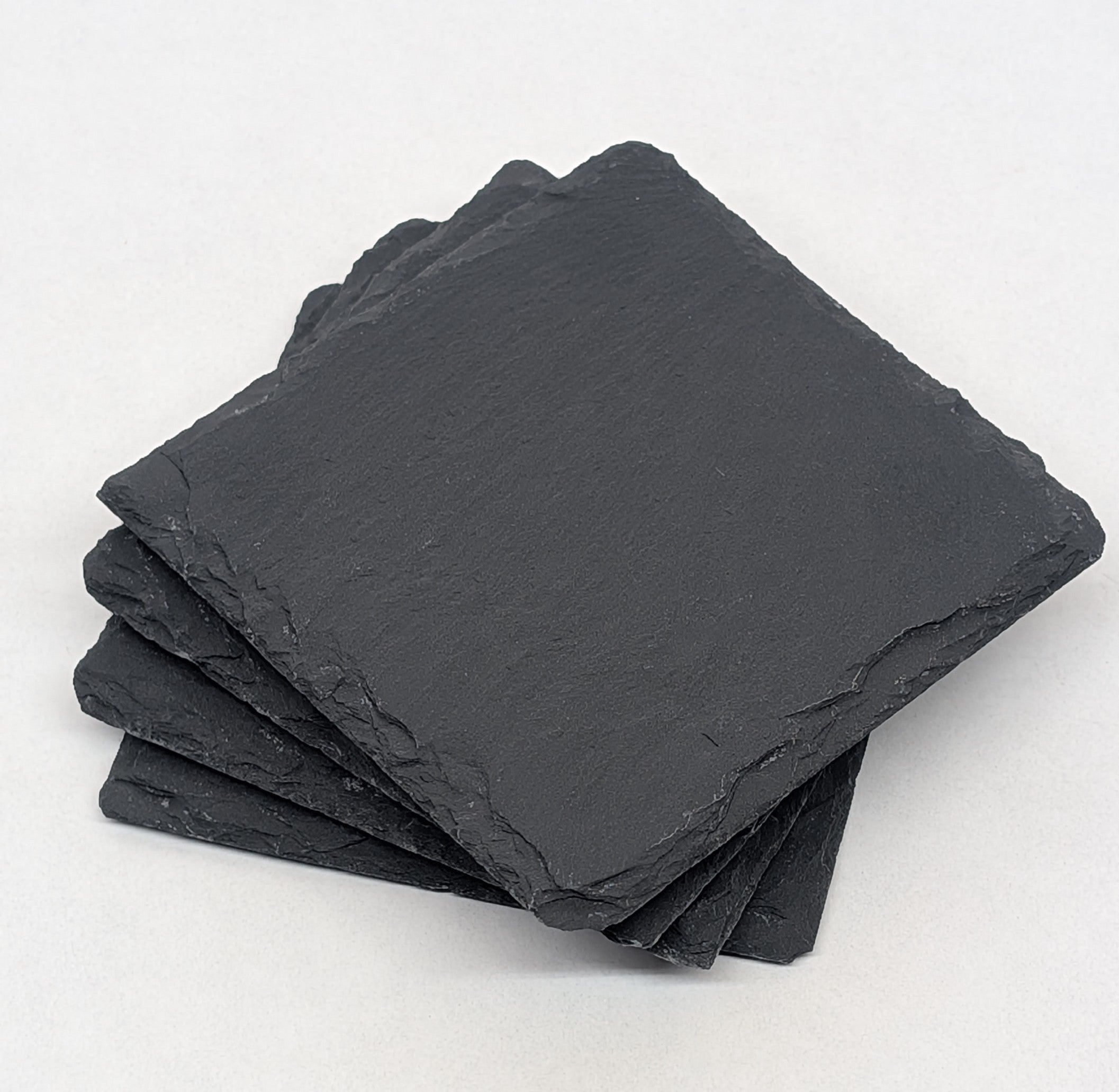 Elegant Square Slate Drink Coasters (Set of 4)