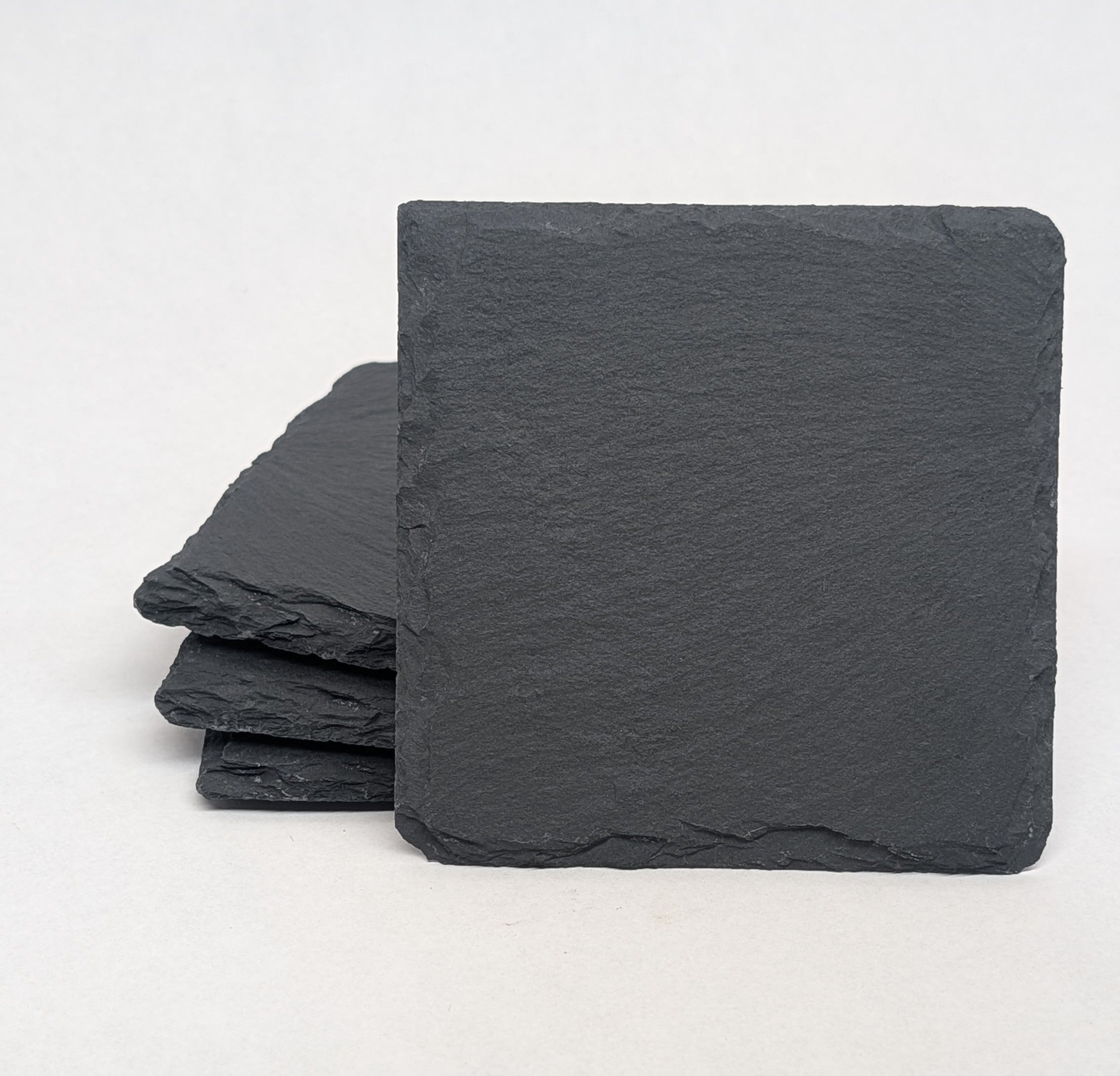 Elegant Square Slate Drink Coasters (Set of 4)